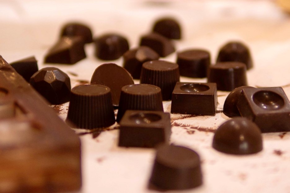 pralines at the chocolate workshop