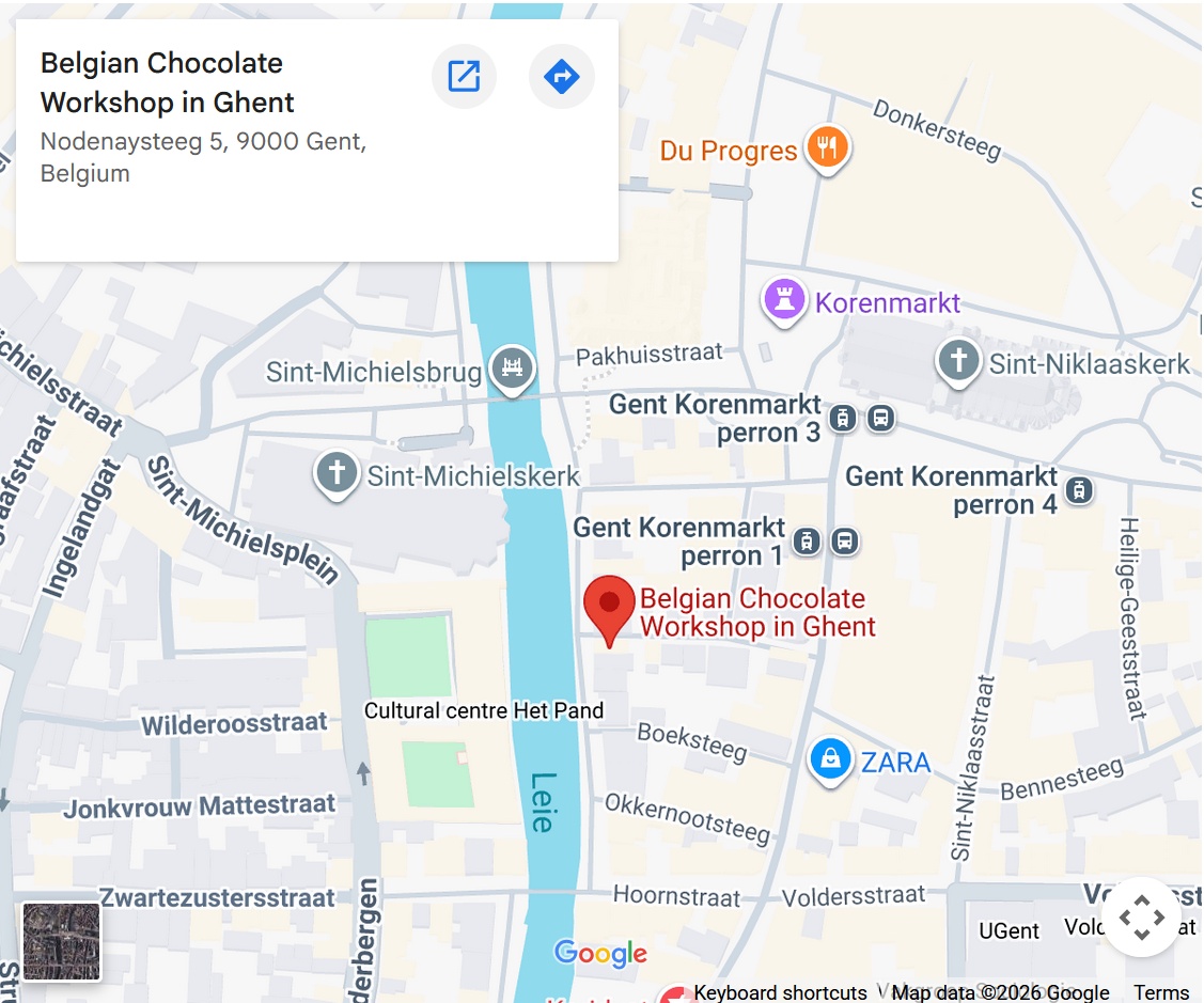 google map belgian chocolate workshop in Ghent