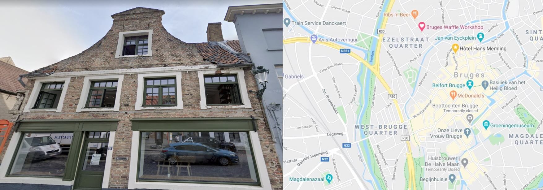 atelier chocolate map for Bruges brugge